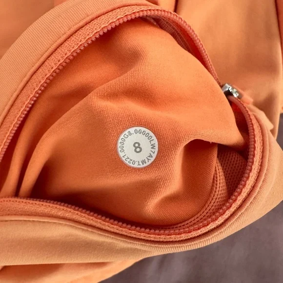 Lululemon - Speed Up Mid-Rise Lined Running Short 4", Sunny Coral, Size 8 - Picture 8 of 8